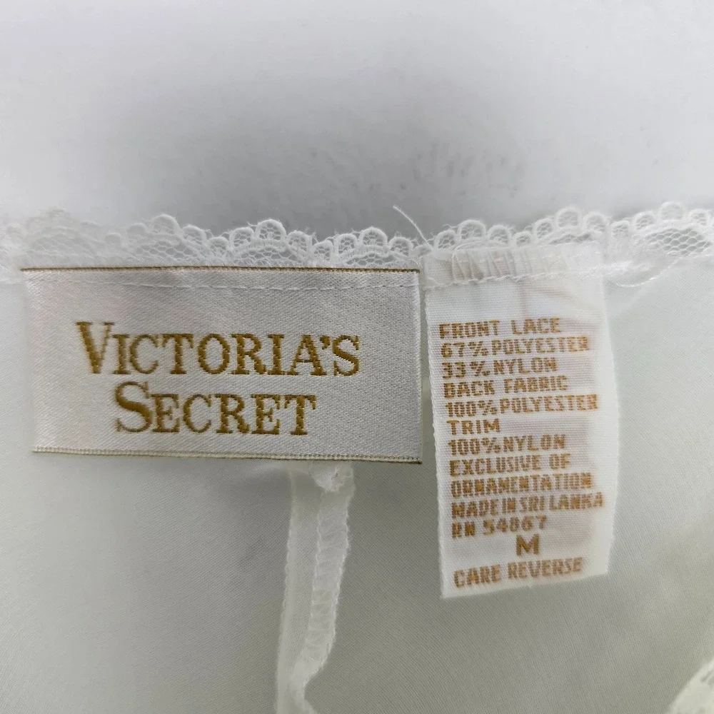VTG 90s Y2K Victoria's Secret 2 piece set Boudoir Bridal Size M Romantic Lace
